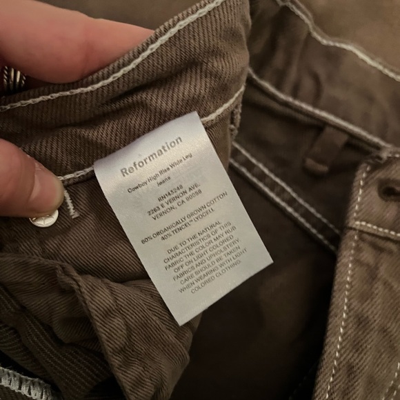 Reformation Brown Cowboy High Rise Wide Leg Jeans - Picture 7 of 7